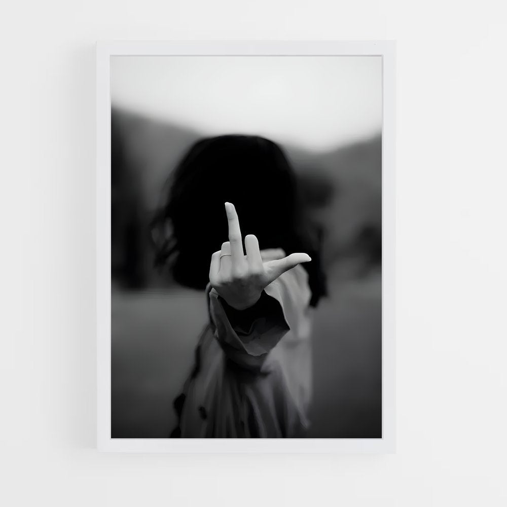 ap-middle finger-4 cadre Blanc