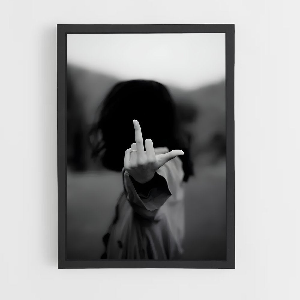 ap-middle finger-4 cadre Noir