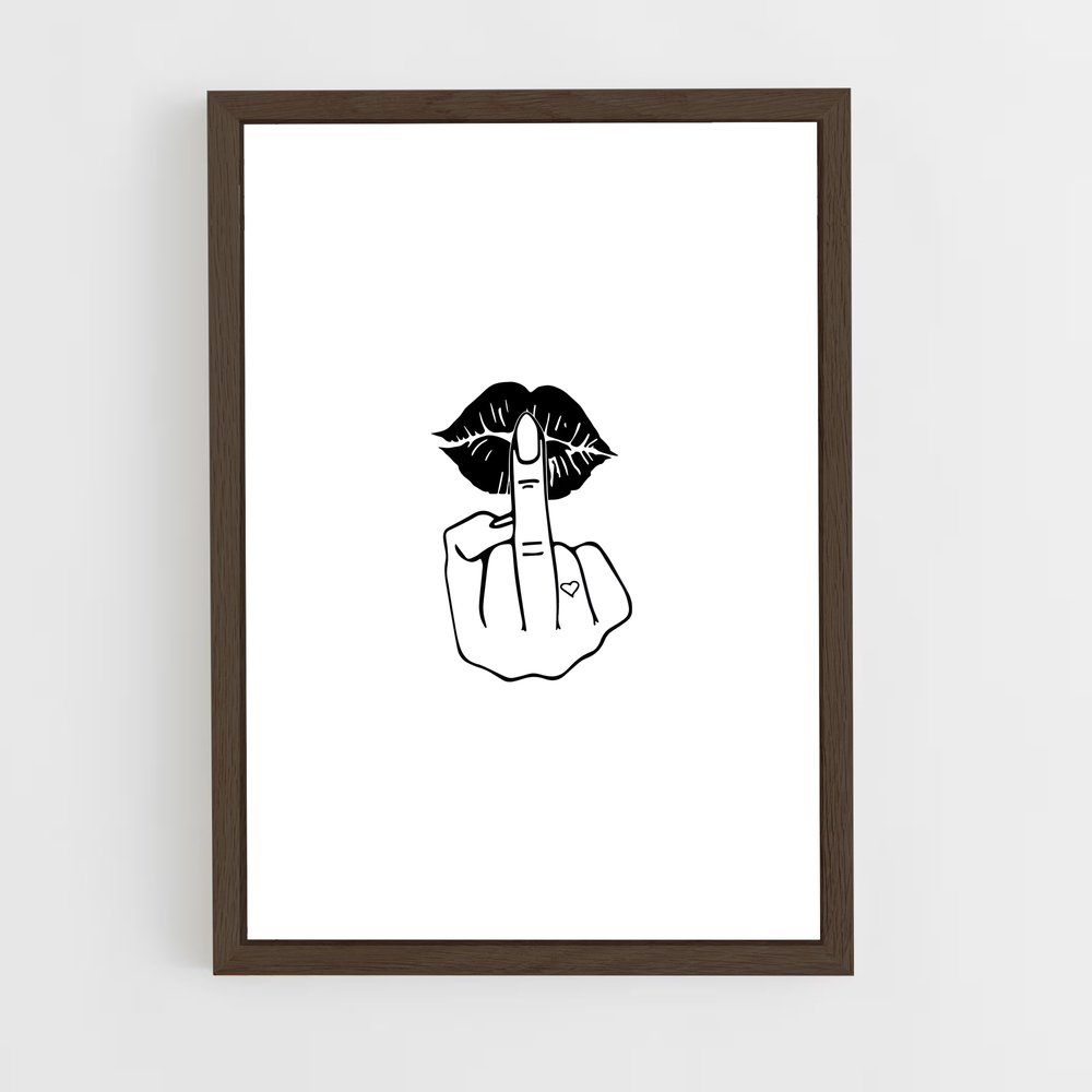 ap-middle finger-5 cadre Bois foncé
