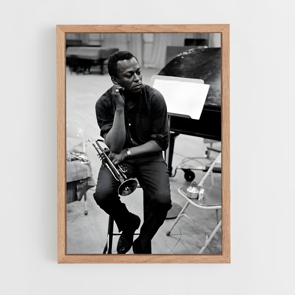 ap-miles davis-4 cadre Bois clair