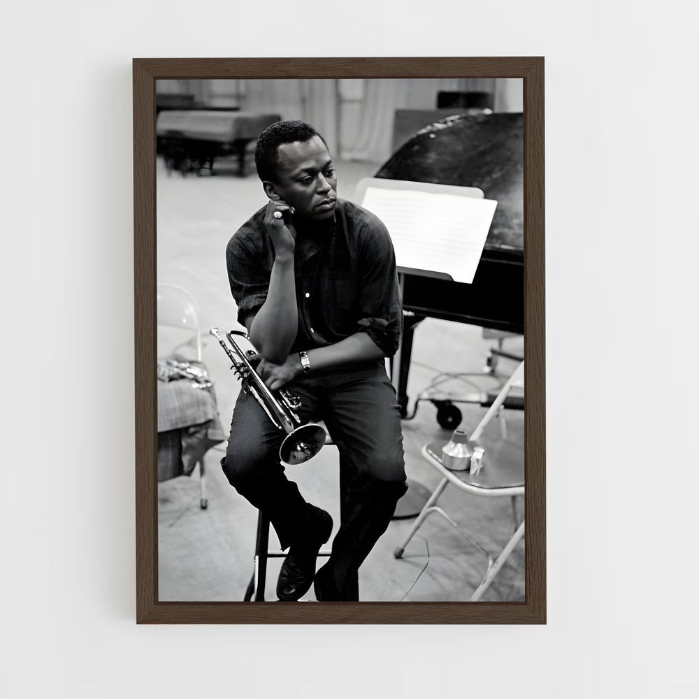 ap-miles davis-4 cadre Bois foncé