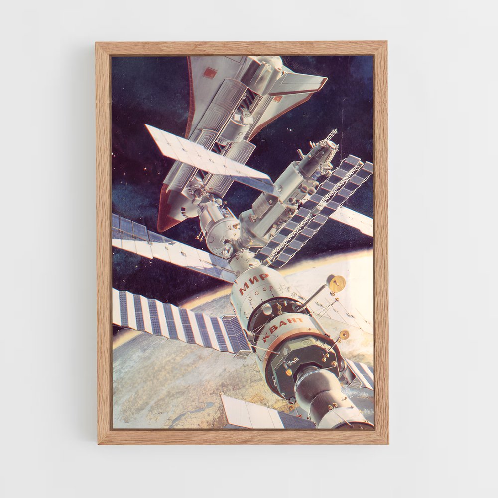 ap-mir space station-4 cadre Bois clair