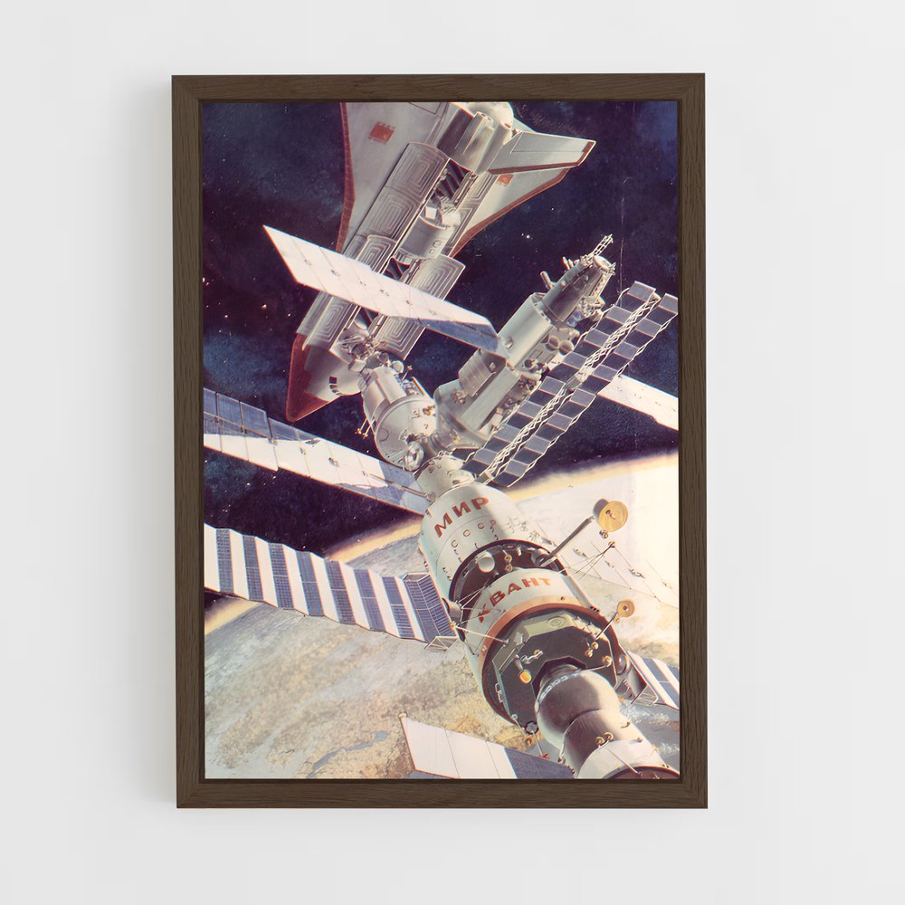 ap-mir space station-4 cadre Bois foncé
