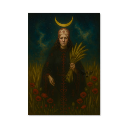 Poster Femme au Champ de Fleurs