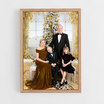 ap-monaco royal family-2 cadre Bois clair