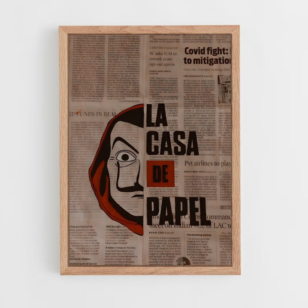ap-money heist la casa de papel-2 cadre Bois clair