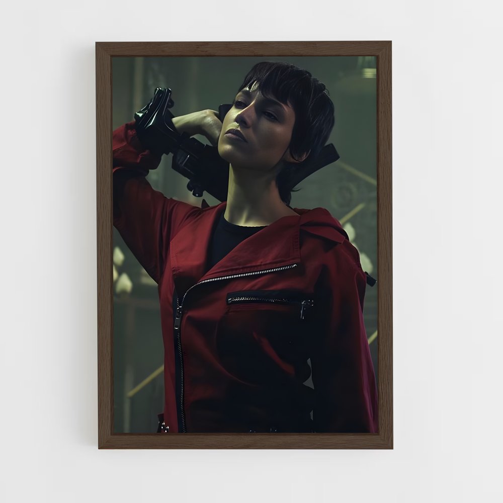 ap-money heist la casa de papel-4 cadre Bois foncé