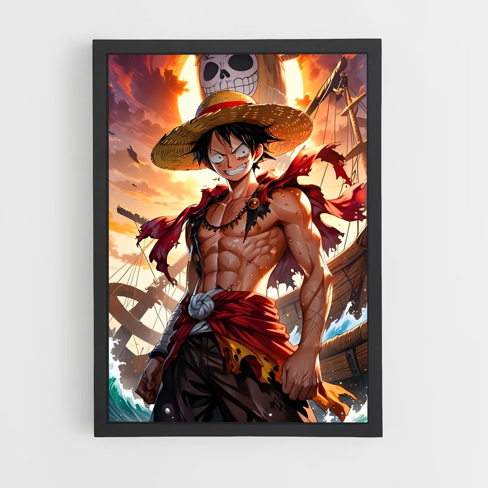 ap-monkey d luffy-1 cadre Noir