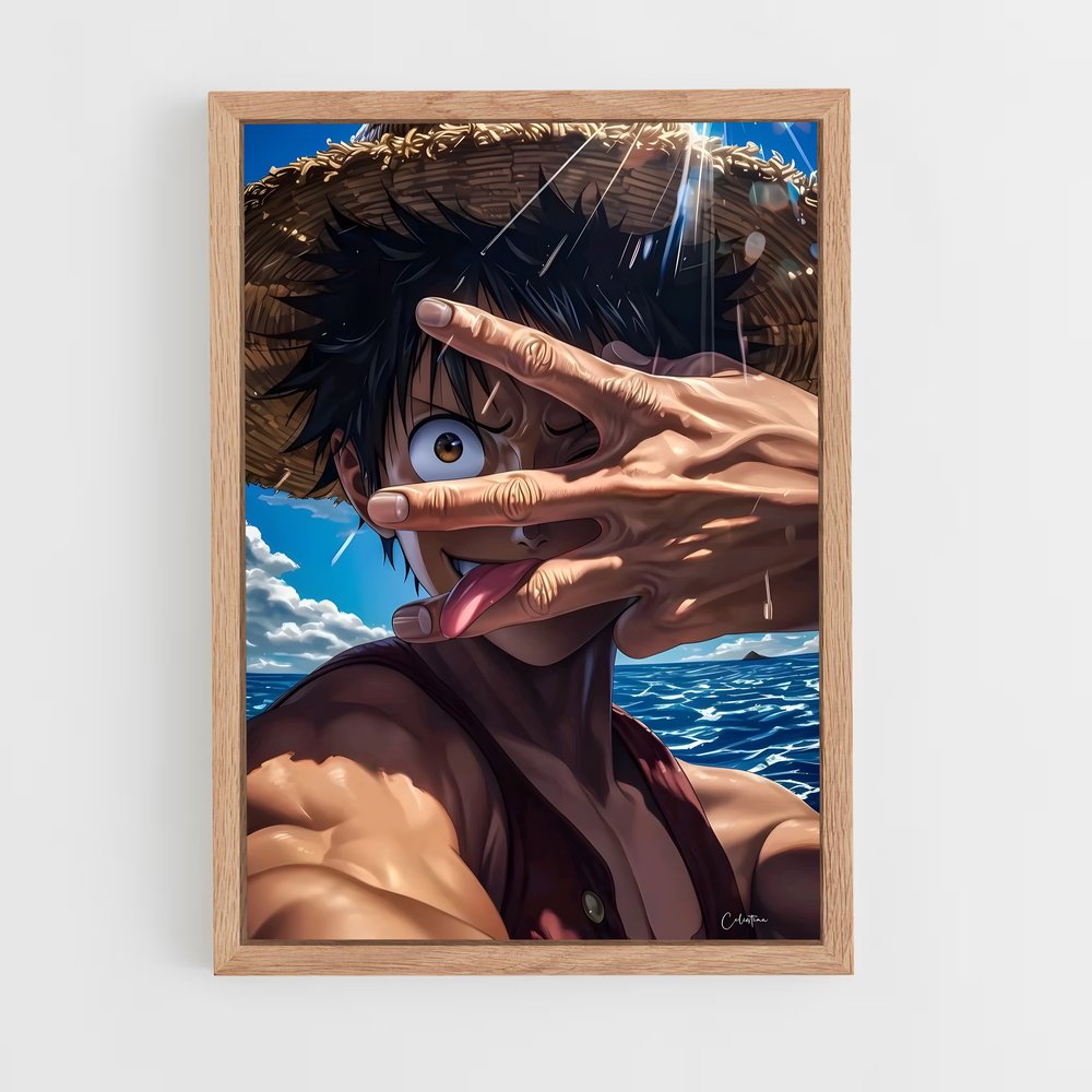 ap-monkey d luffy-7 cadre Bois clair