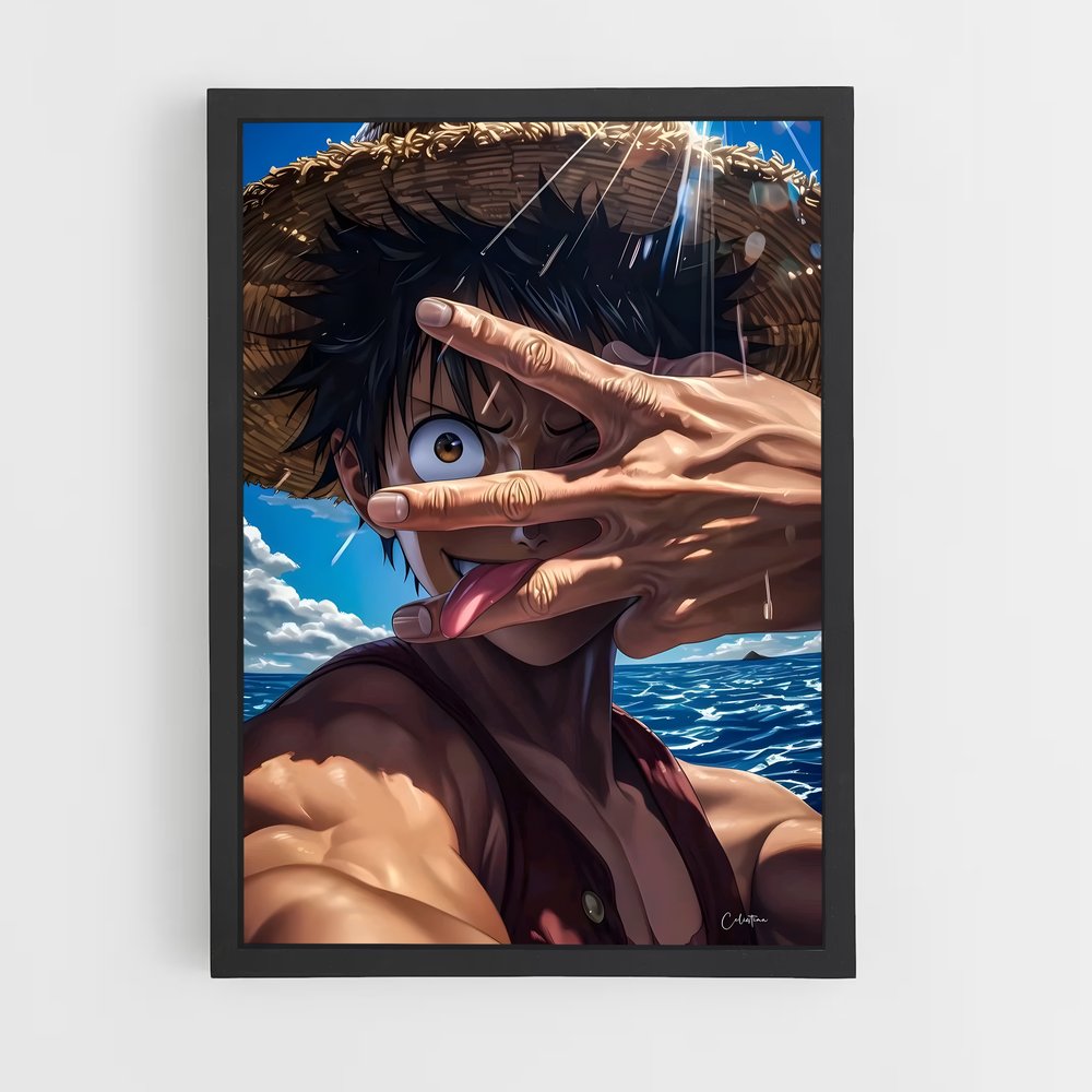 ap-monkey d luffy-7 cadre Noir