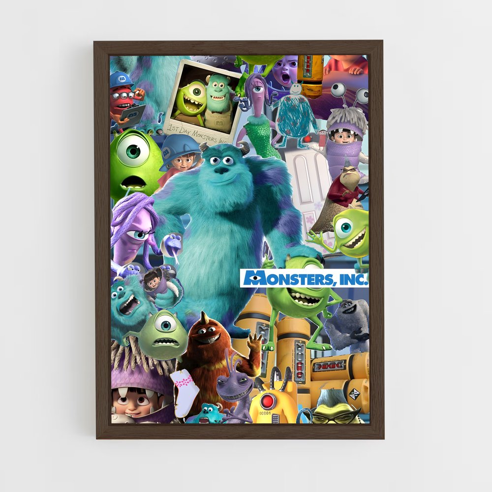 ap-monsters inc-10 cadre Bois foncé