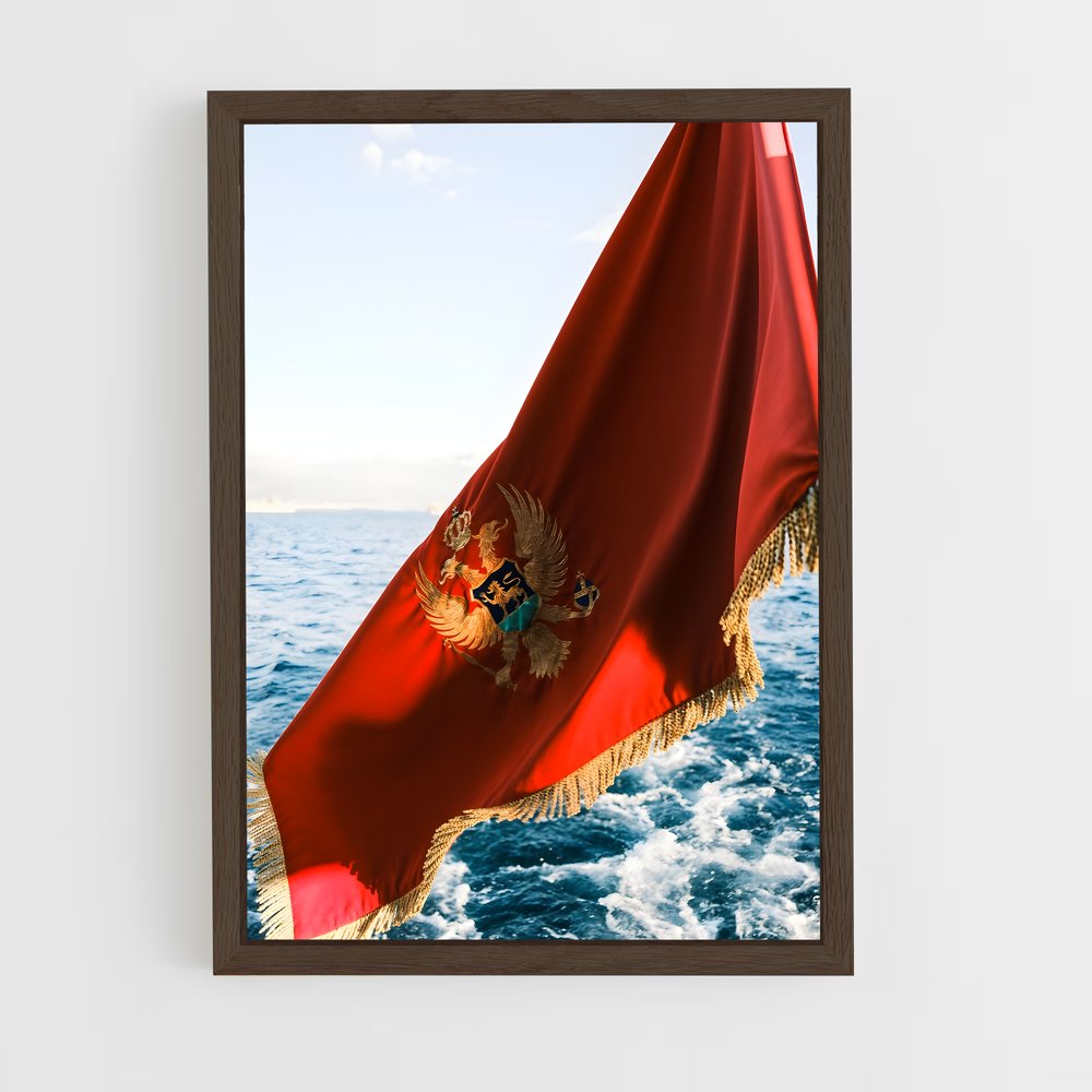 ap-montenegro flag-1 cadre Bois foncé