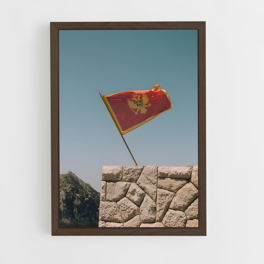 ap-montenegro flag-3 cadre Bois foncé