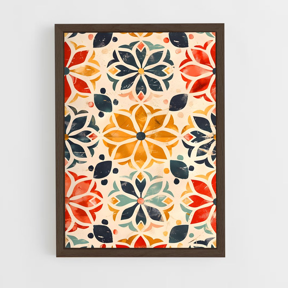 ap-moroccan patterns-1 cadre Bois foncé