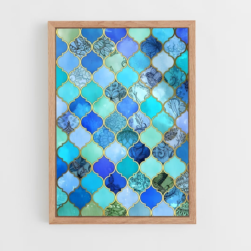 ap-moroccan patterns-3 cadre Bois clair