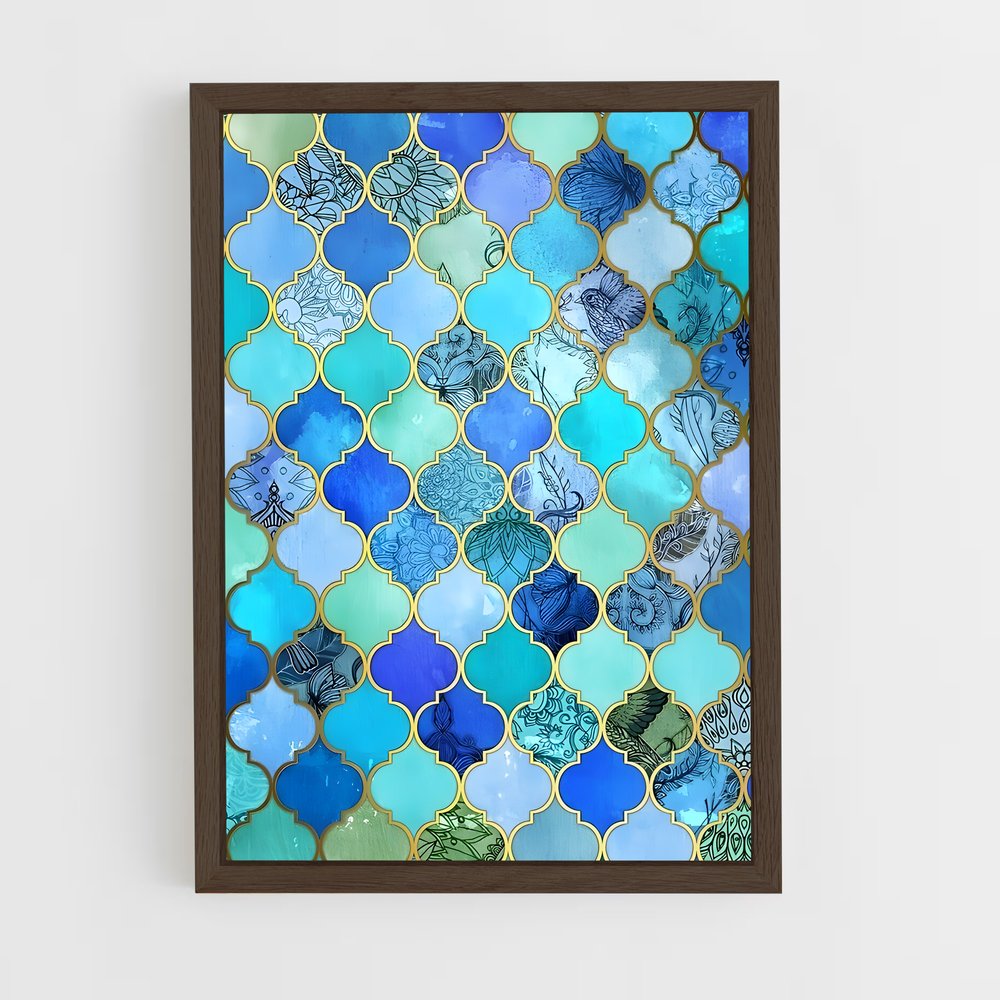 ap-moroccan patterns-3 cadre Bois foncé