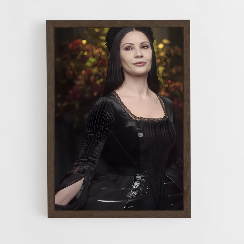 ap-morticia addams-3 cadre Bois foncé