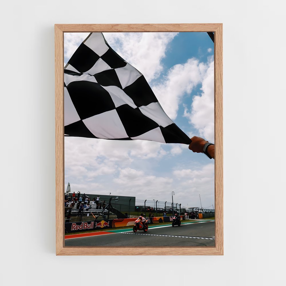 ap-motogp flag-2 cadre Bois clair