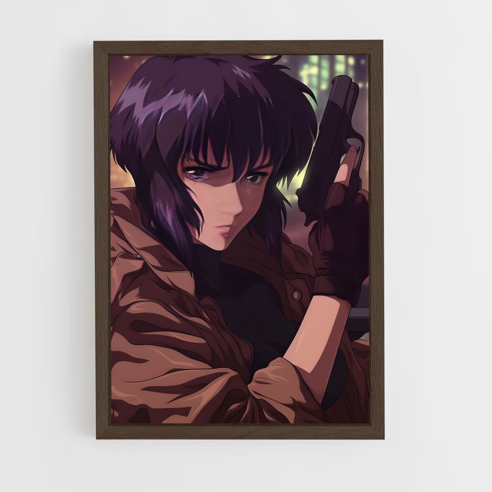 ap-motoko kusanagi-7 cadre Bois foncé