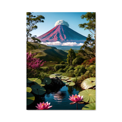 Poster Volcan Montagne Mystérieuse