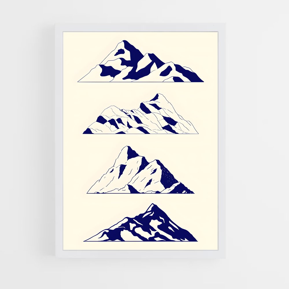 ap-mountain patterns-4 cadre Blanc