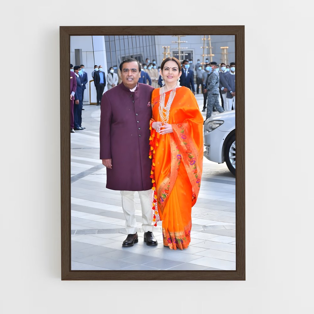ap-mukesh ambani-2 cadre Bois foncé