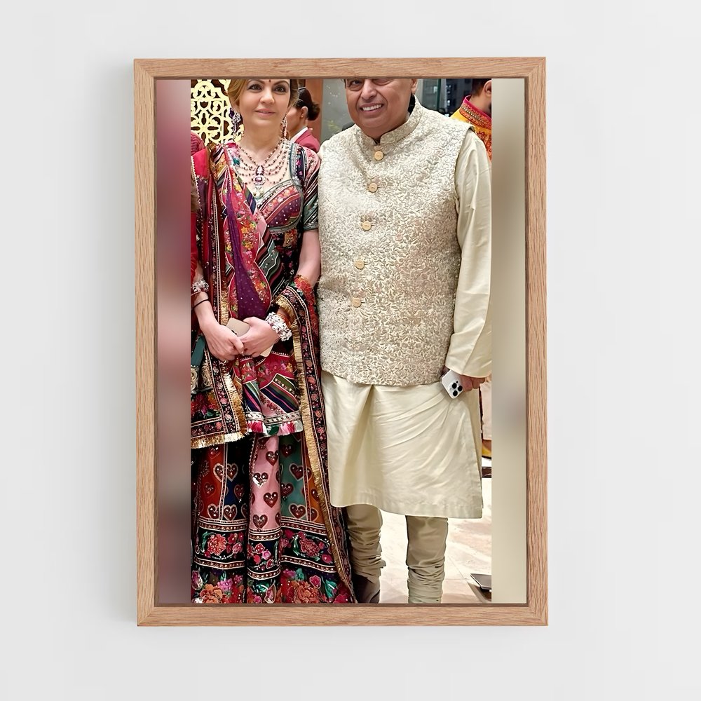 ap-mukesh ambani-3 cadre Bois clair
