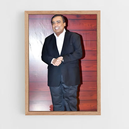 ap-mukesh ambani-5 cadre Bois clair