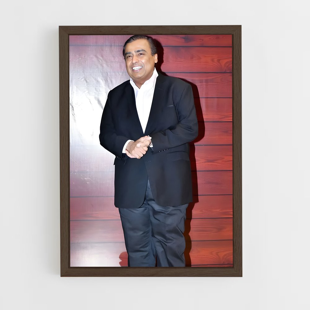 ap-mukesh ambani-5 cadre Bois foncé