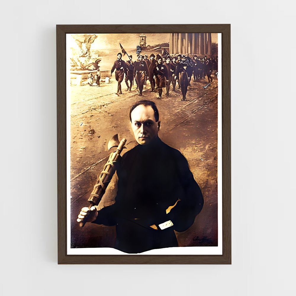 ap-mussolini-1 cadre Bois foncé