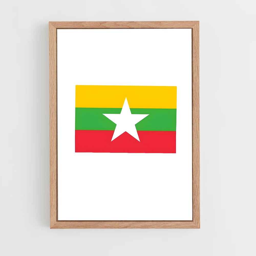 ap-myanmar flag-1 cadre Bois clair