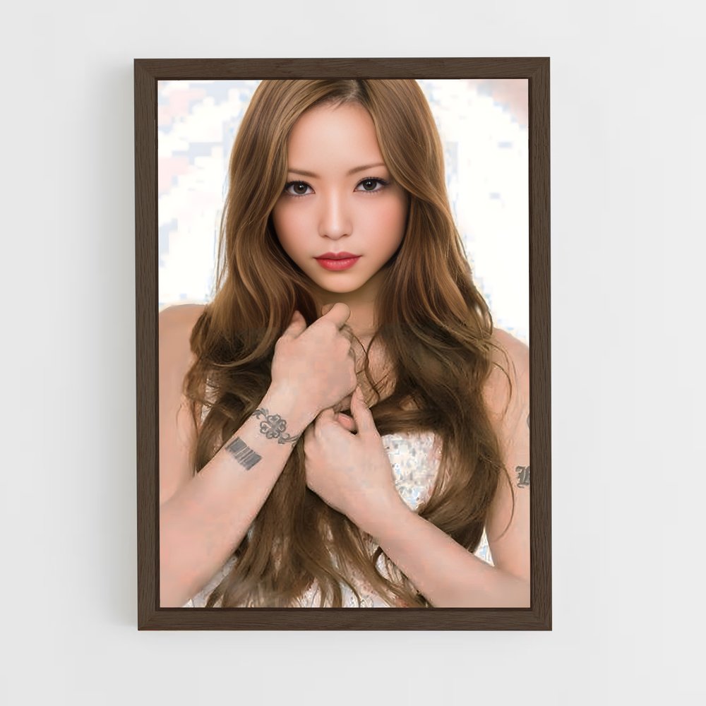 ap-namie amuro-3 cadre Bois foncé