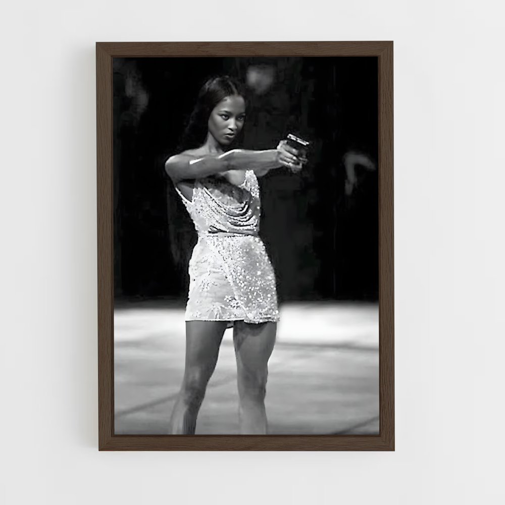 ap-naomi campbell-8 cadre Bois foncé