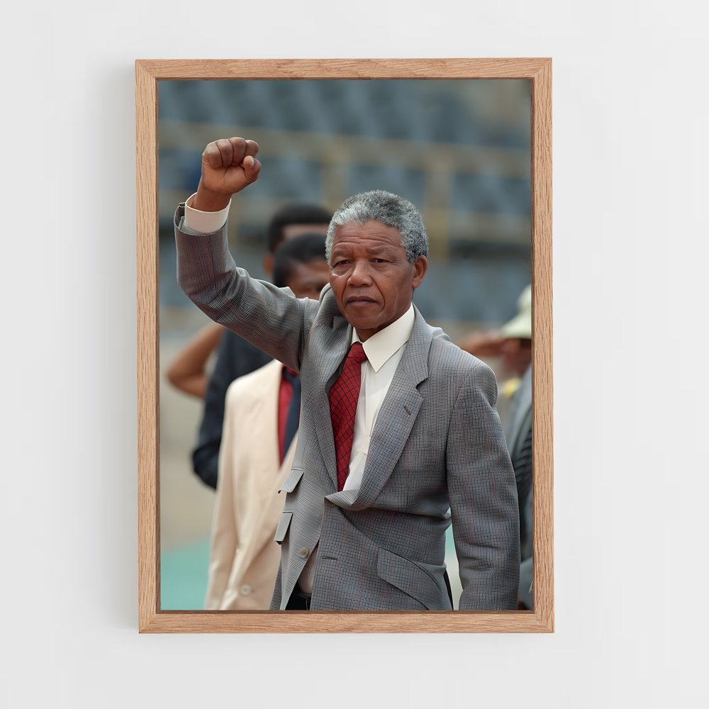 ap-nelson mandela-5 cadre Bois clair