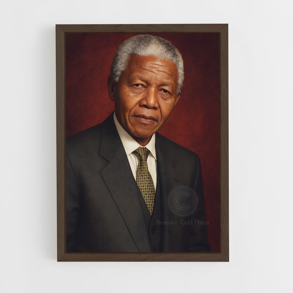 ap-nelson mandela-6 cadre Bois foncé