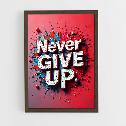 ap-never give up-3 cadre Bois foncé