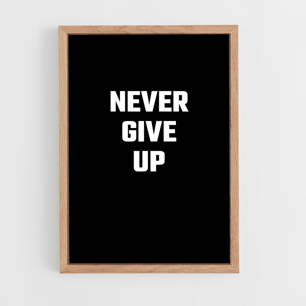 ap-never give up-4 cadre Bois clair