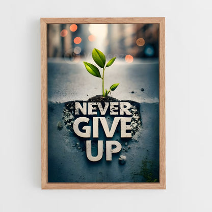 ap-never give up-8 cadre Bois clair