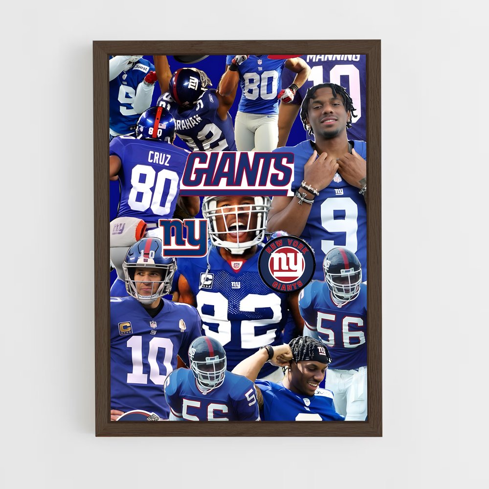 ap-new york giants-4 cadre Bois foncé