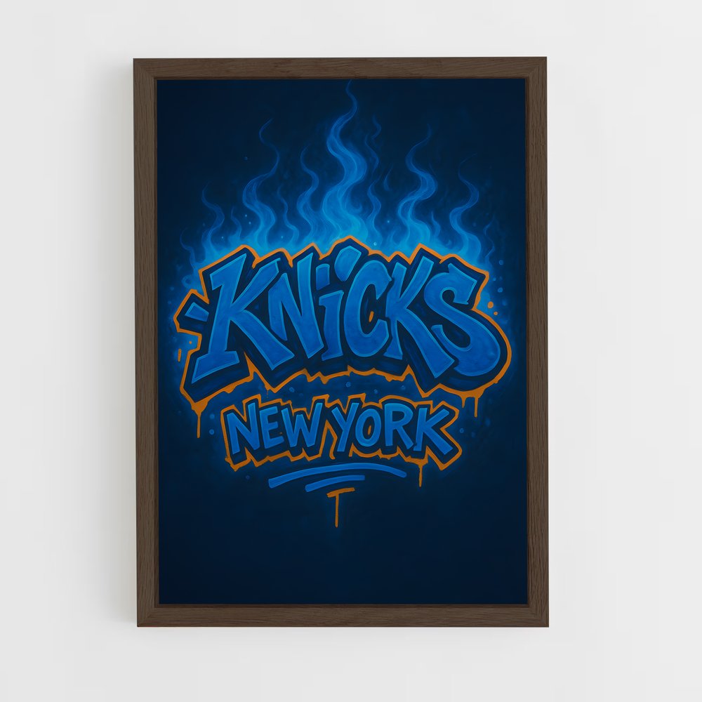 ap-new york knicks-5 cadre Bois foncé