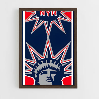 ap-new york rangers-4 cadre Bois foncé