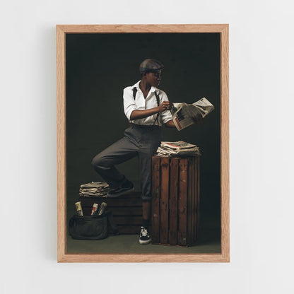 ap-newspaper boy-2 cadre Bois clair