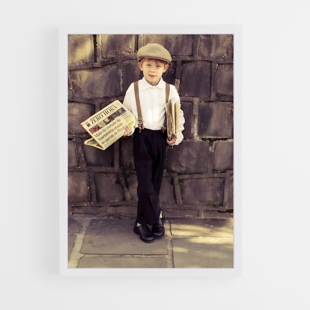 ap-newspaper boy-5 cadre Blanc