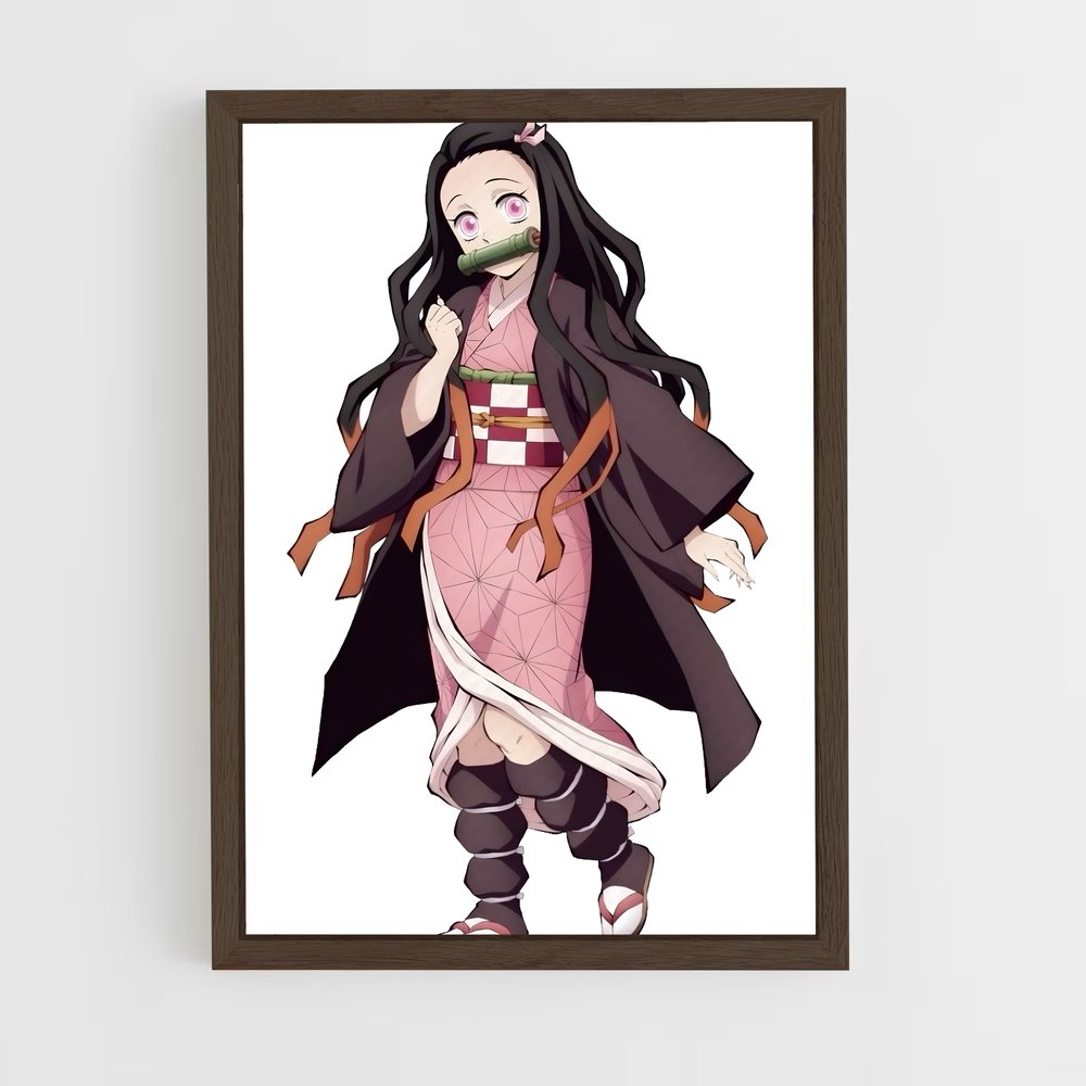 ap-nezuko kamado-5 cadre Bois foncé