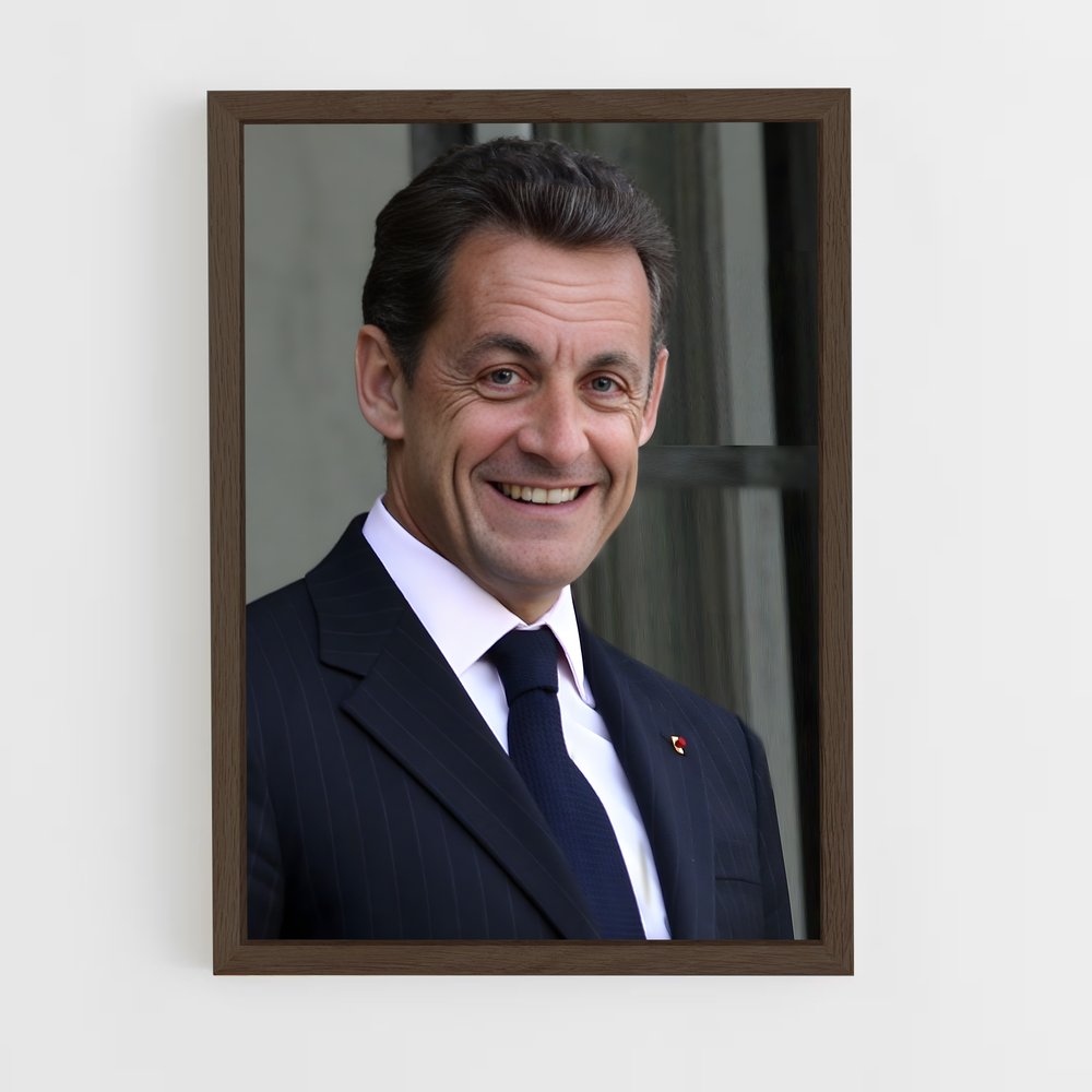 ap-nicolas sarkozy-2 cadre Bois foncé