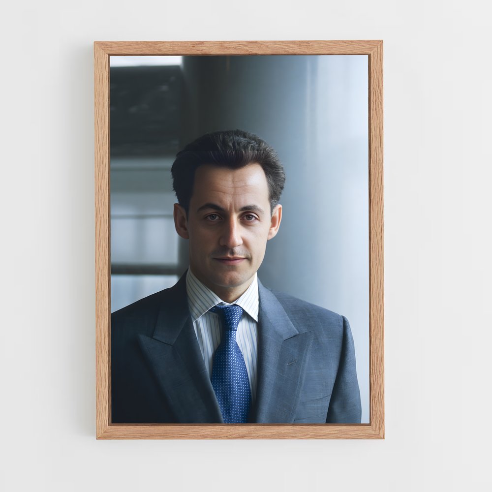 ap-nicolas sarkozy-6 cadre Bois clair