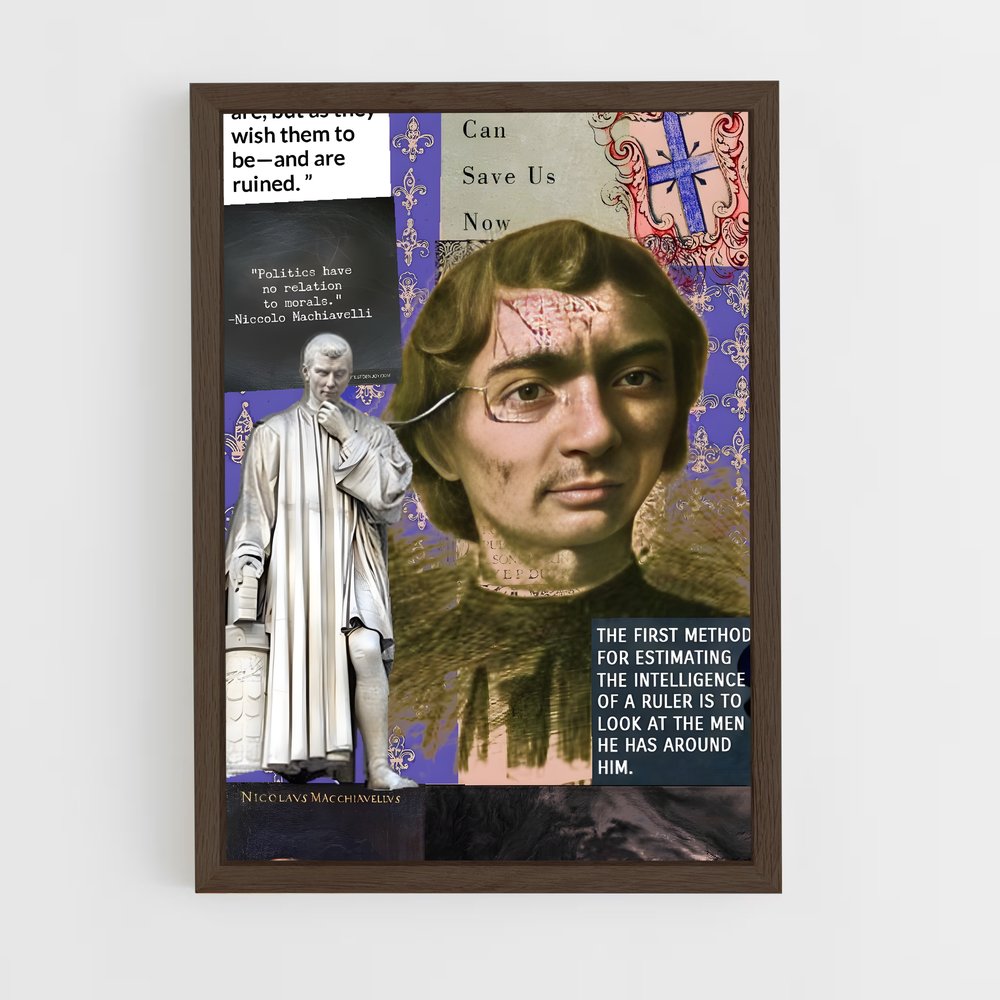 ap-nicolo machiavelli-7 cadre Bois foncé
