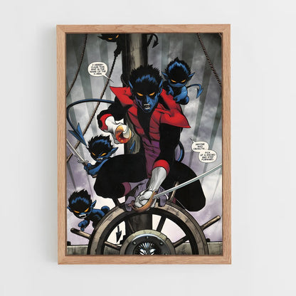 ap-nightcrawler x-men-7 cadre Bois clair