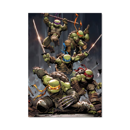 Poster Turtles en Action