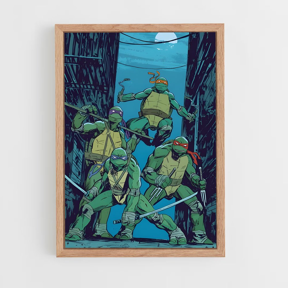 ap-ninja turtles-1 cadre Bois clair